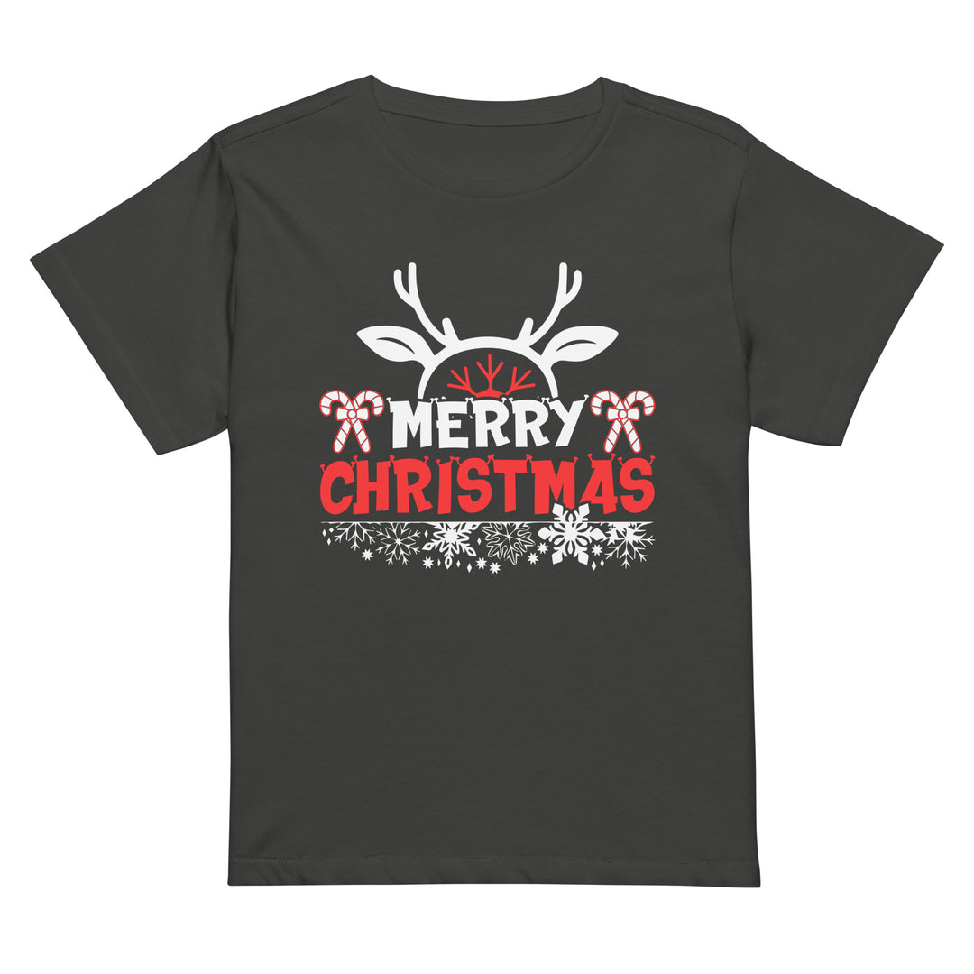 Merry Christmas Antlers - Women’s high-waisted t-shirt