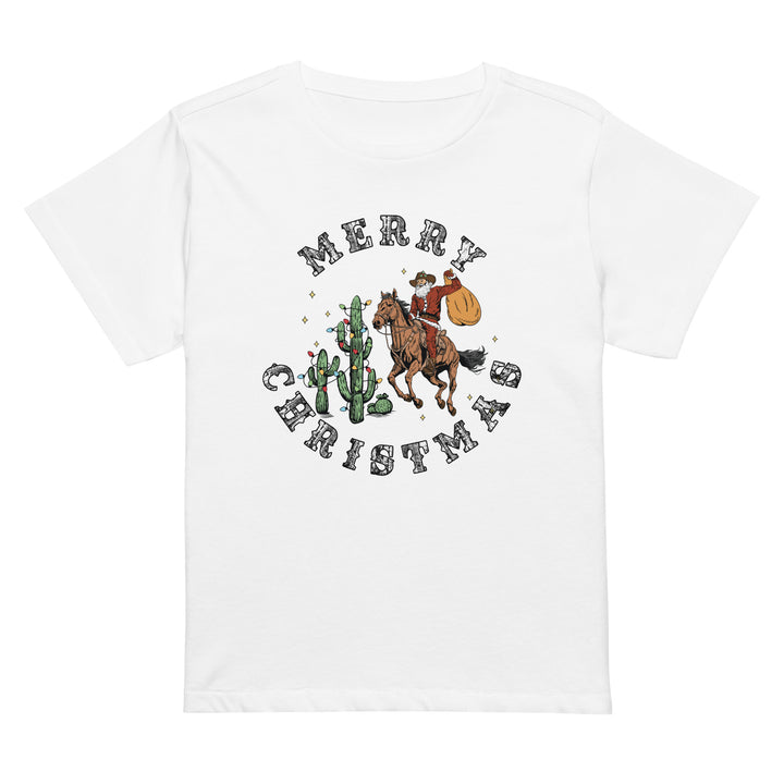 Merry Christmas Cowboy Santa - Women’s high-waisted t-shirt