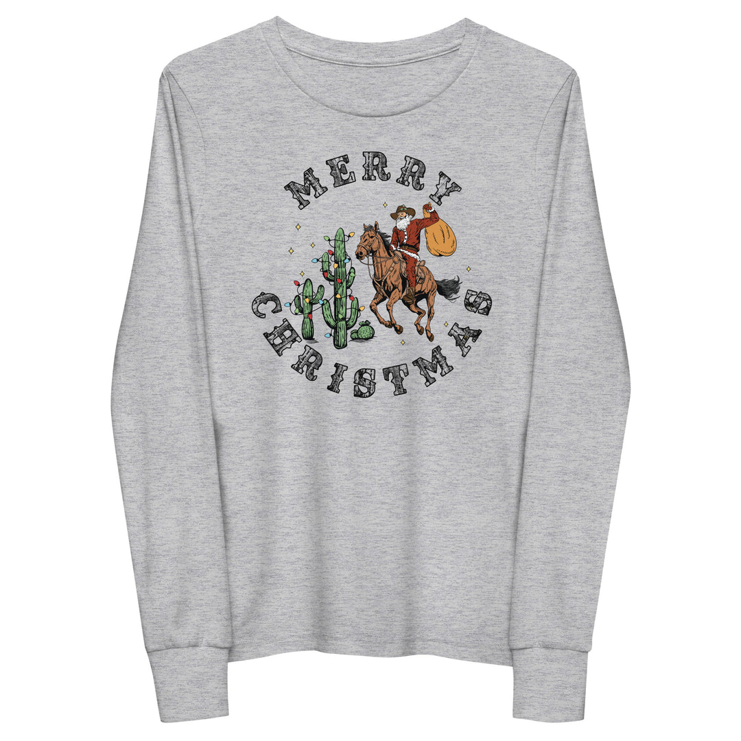 Merry Christmas Cowboy Santa - Youth long sleeve tee