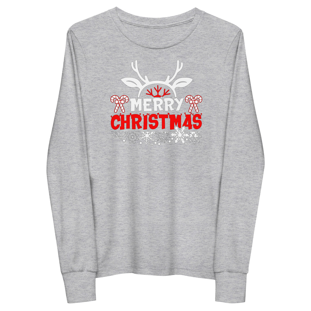Merry Christmas Antlers - Youth long sleeve tee