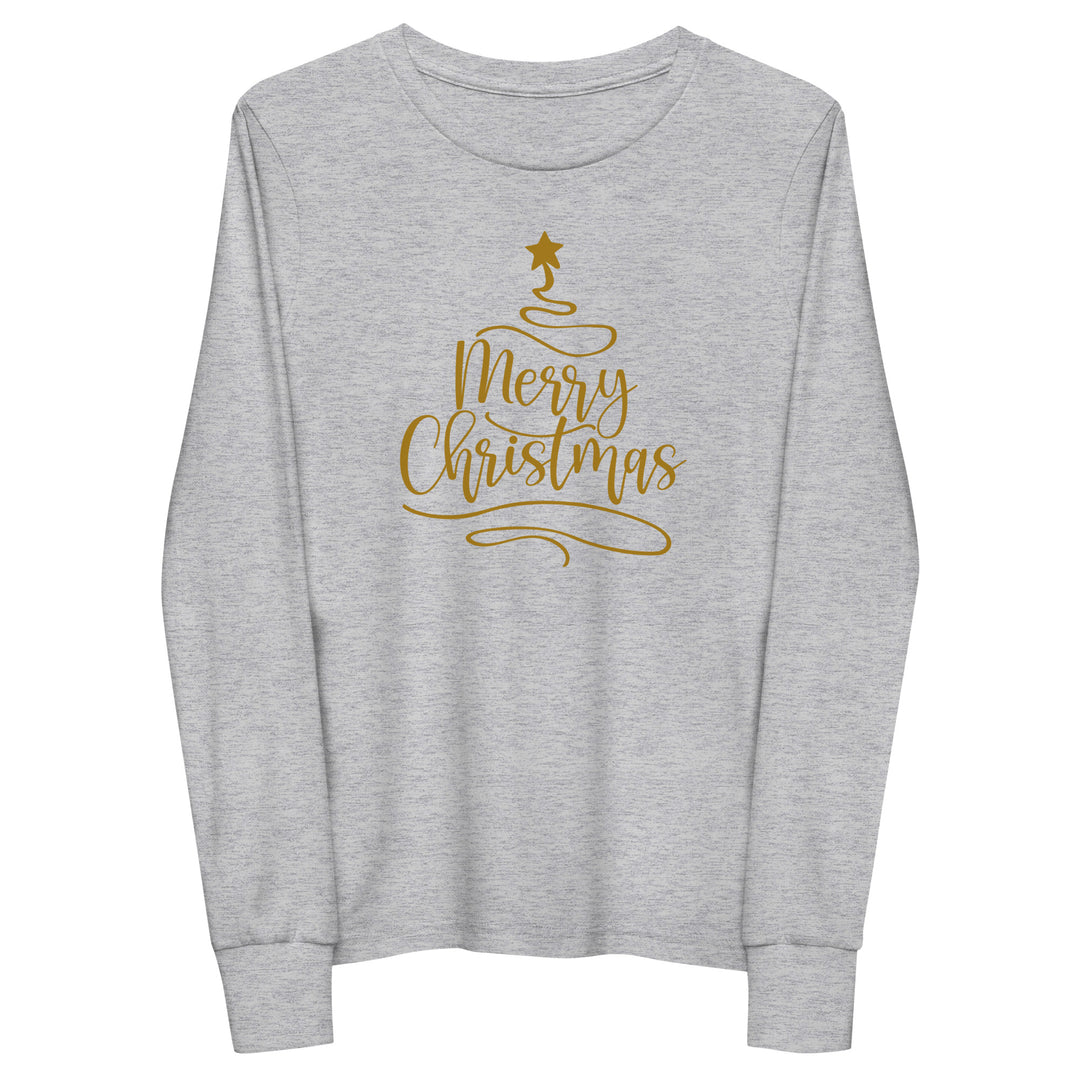 Merry Christmas Gold Tree - Youth long sleeve tee