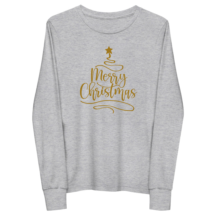 Merry Christmas Gold Tree - Youth long sleeve tee