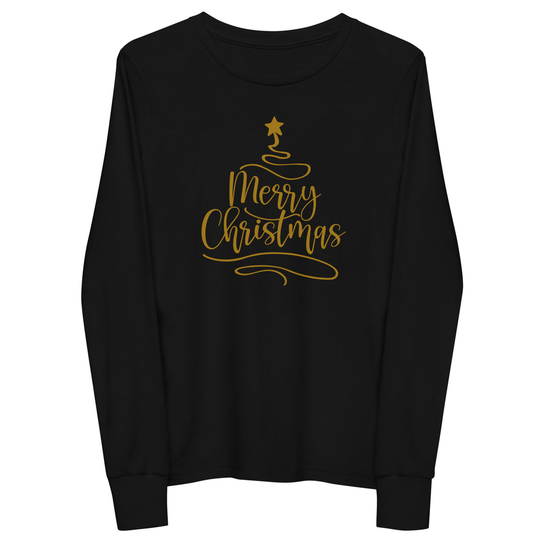 Merry Christmas Gold Tree - Youth long sleeve tee