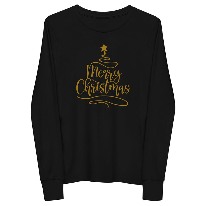 Merry Christmas Gold Tree - Youth long sleeve tee