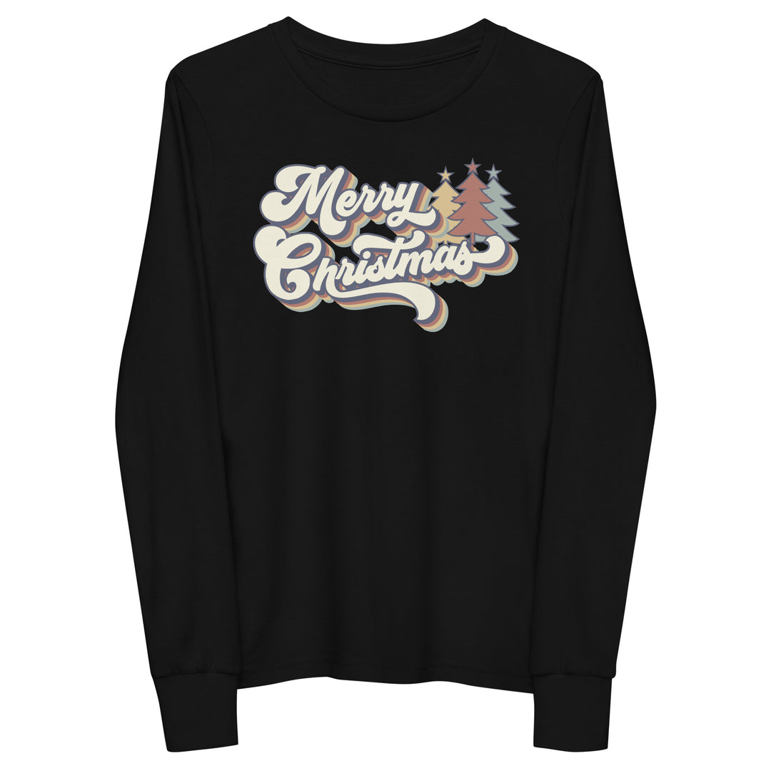Retro Merry Christmas - Youth long sleeve tee
