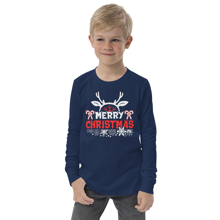 Merry Christmas Antlers - Youth long sleeve tee