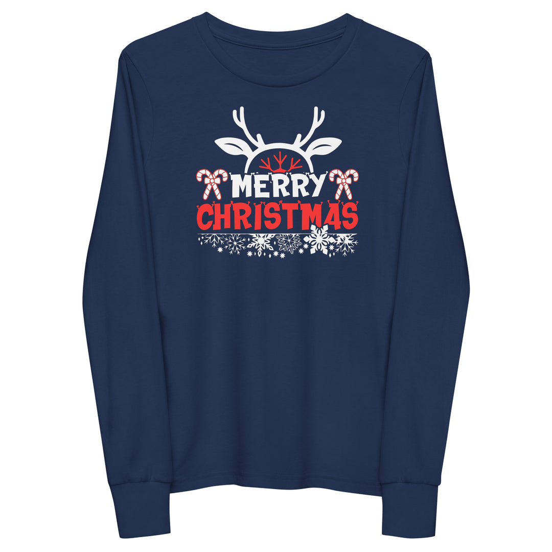 Merry Christmas Antlers - Youth long sleeve tee