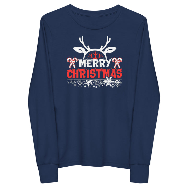 Merry Christmas Antlers - Youth long sleeve tee