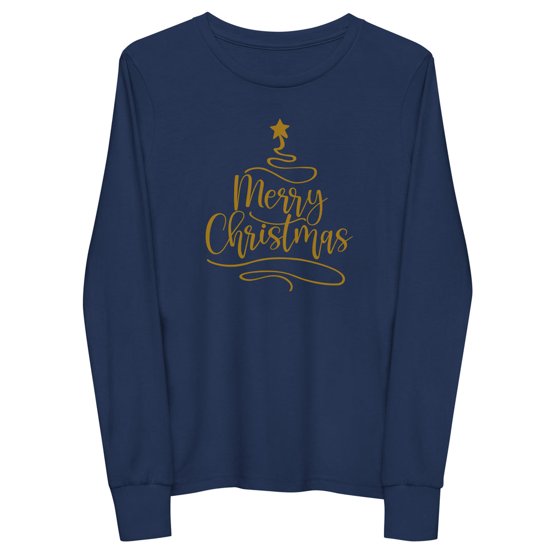 Merry Christmas Gold Tree - Youth long sleeve tee