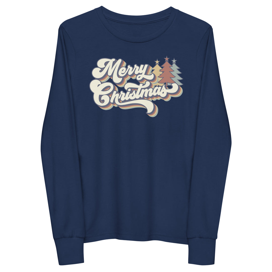 Retro Merry Christmas - Youth long sleeve tee