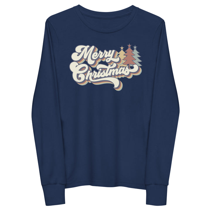 Retro Merry Christmas - Youth long sleeve tee