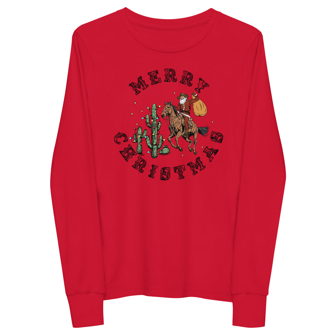 Merry Christmas Cowboy Santa - Youth long sleeve tee