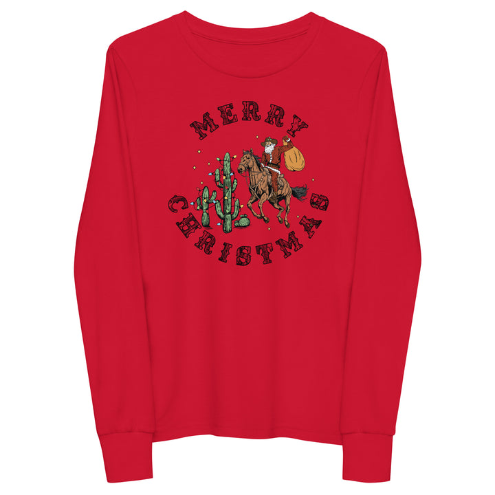 Merry Christmas Cowboy Santa - Youth long sleeve tee