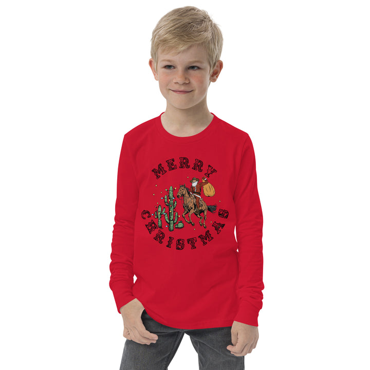 Merry Christmas Cowboy Santa - Youth long sleeve tee