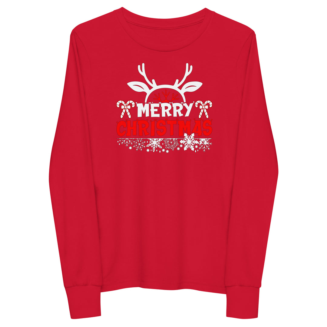 Merry Christmas Antlers - Youth long sleeve tee