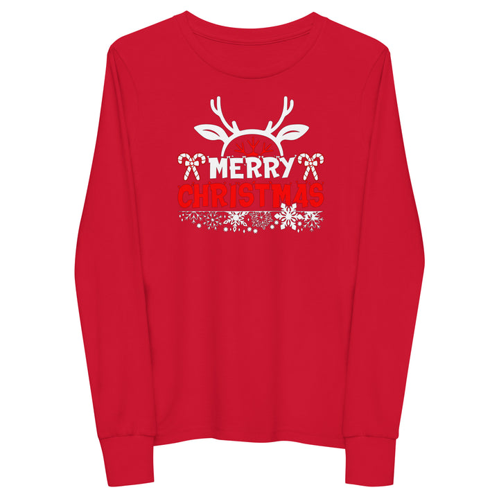 Merry Christmas Antlers - Youth long sleeve tee