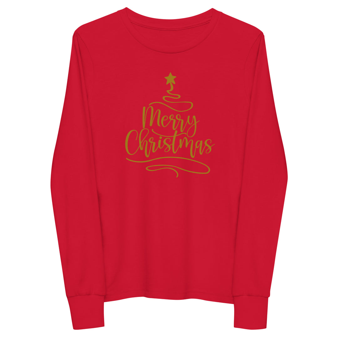 Merry Christmas Gold Tree - Youth long sleeve tee