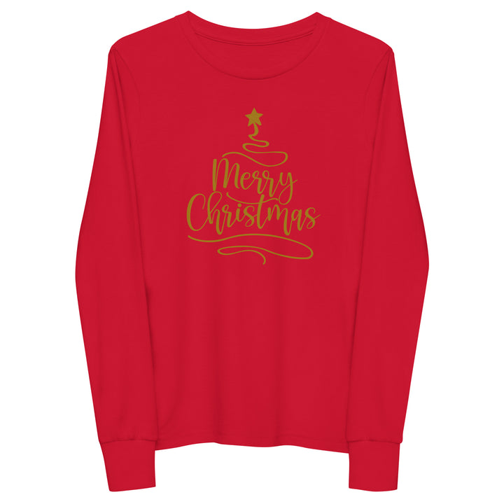 Merry Christmas Gold Tree - Youth long sleeve tee