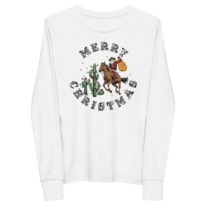 Merry Christmas Cowboy Santa - Youth long sleeve tee