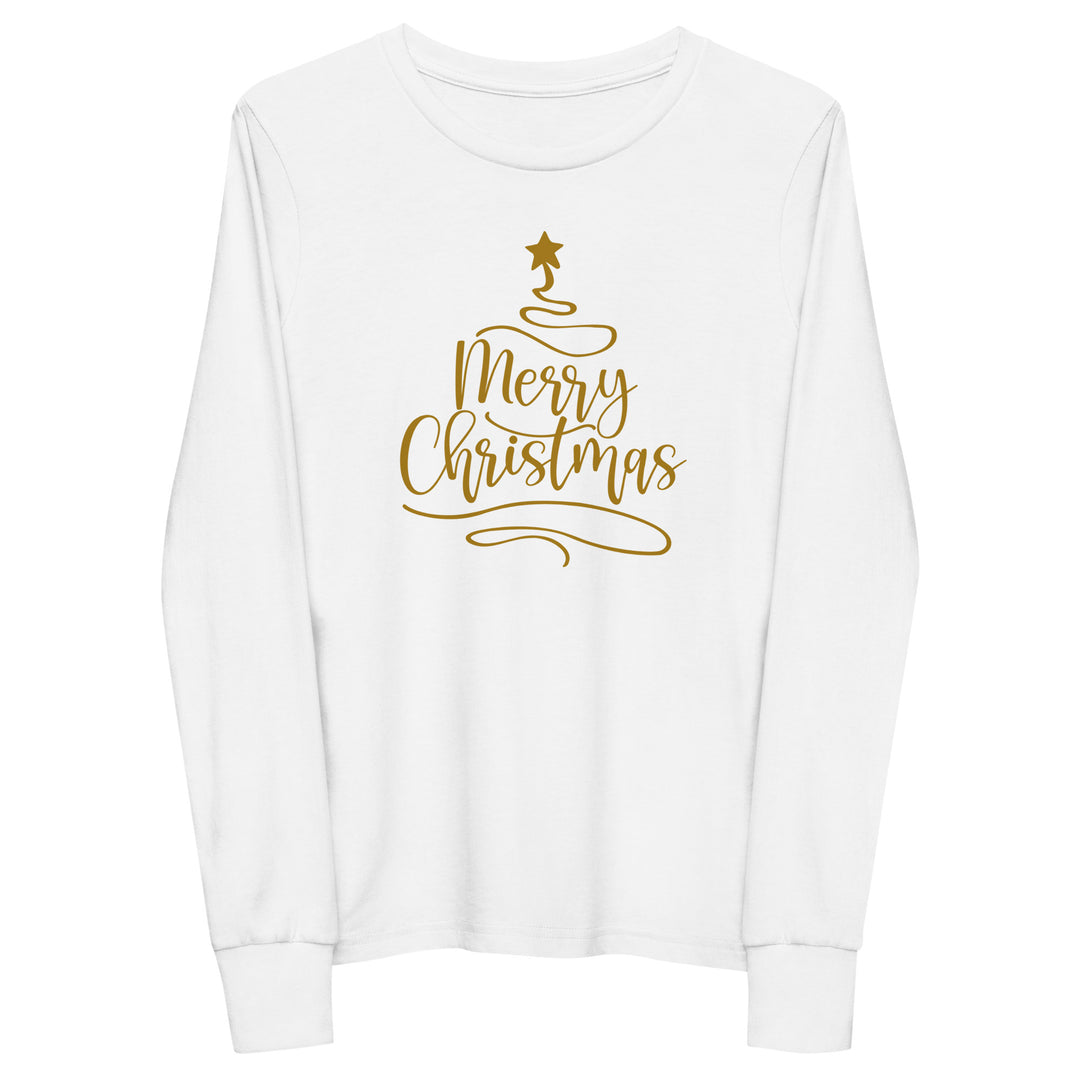 Merry Christmas Gold Tree - Youth long sleeve tee