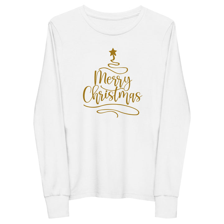 Merry Christmas Gold Tree - Youth long sleeve tee
